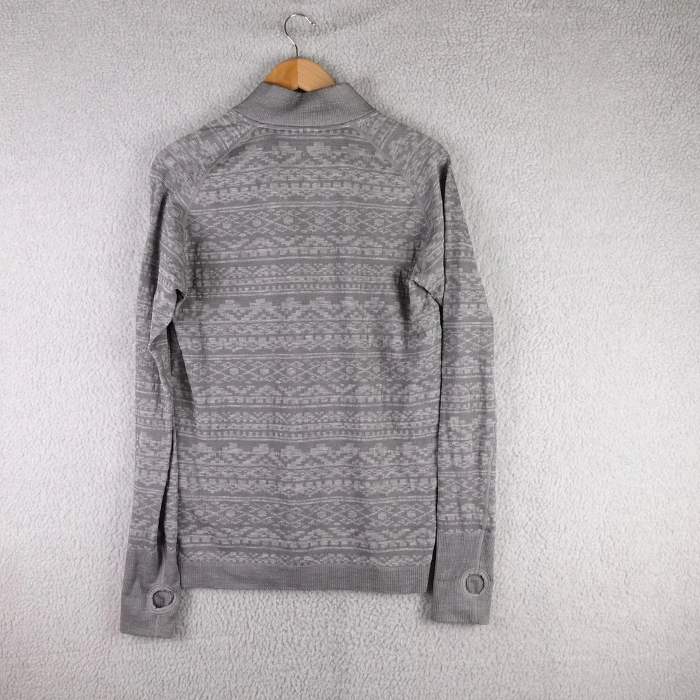 Lululemon Mens Metal Vent Tech 1/2 Zip 2.0 Pullover Grey Geometric Jacquard M